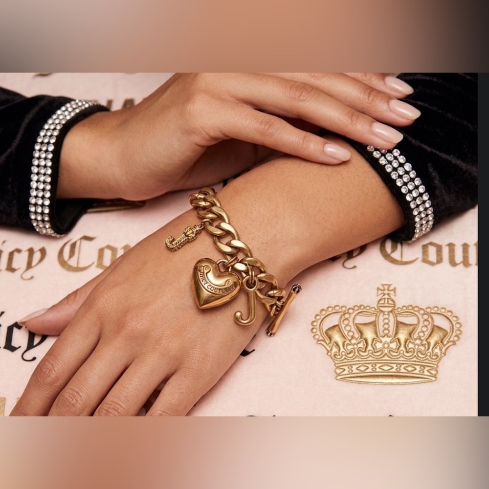 Authentic Juicy Couture vintage designer origami signature gold tone bracelet